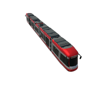 Low Poly Tram 5 Mesh separated mor lowpoly